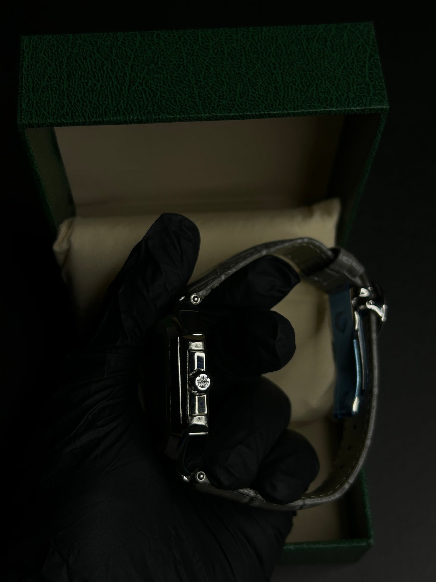 Luxury Patek Philippe Square Dial– Brushed Steel Finish