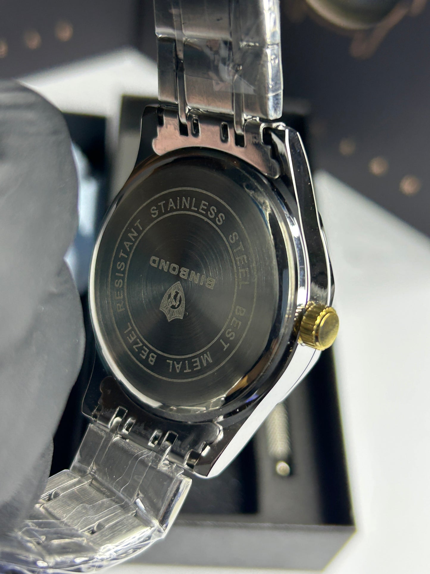 Two Tone Binbond Silver Prism Dial Watch