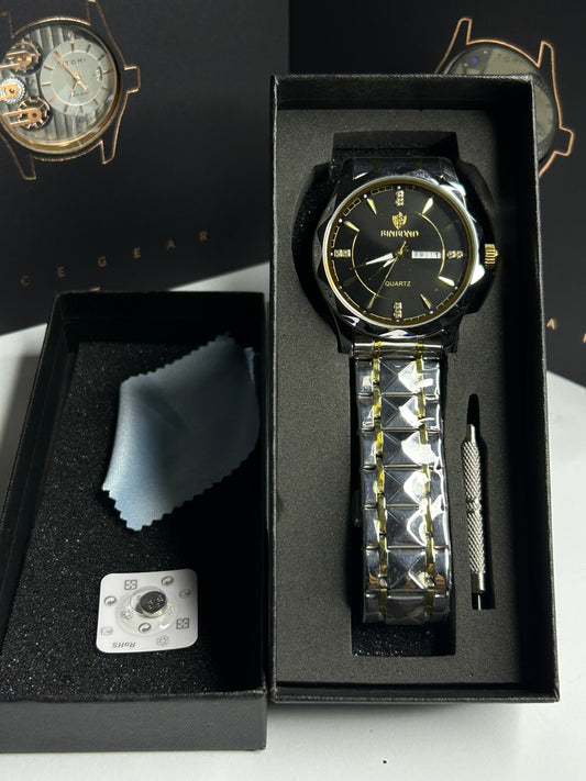 Two Tone Binbond Silver Prism Dial Watch